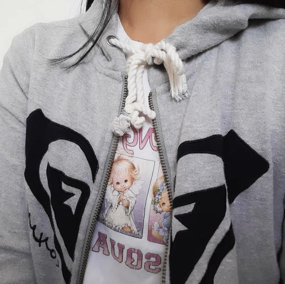 Roxy - Grey Zip Up Hoodie - Picture 3 of 8
